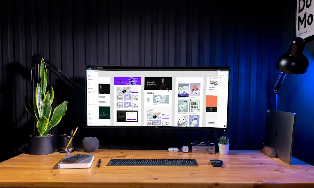 Gros plan sur un carnet ouvert avec des esquisses de wireframe et un smartphone posé sur un bureau en bois.